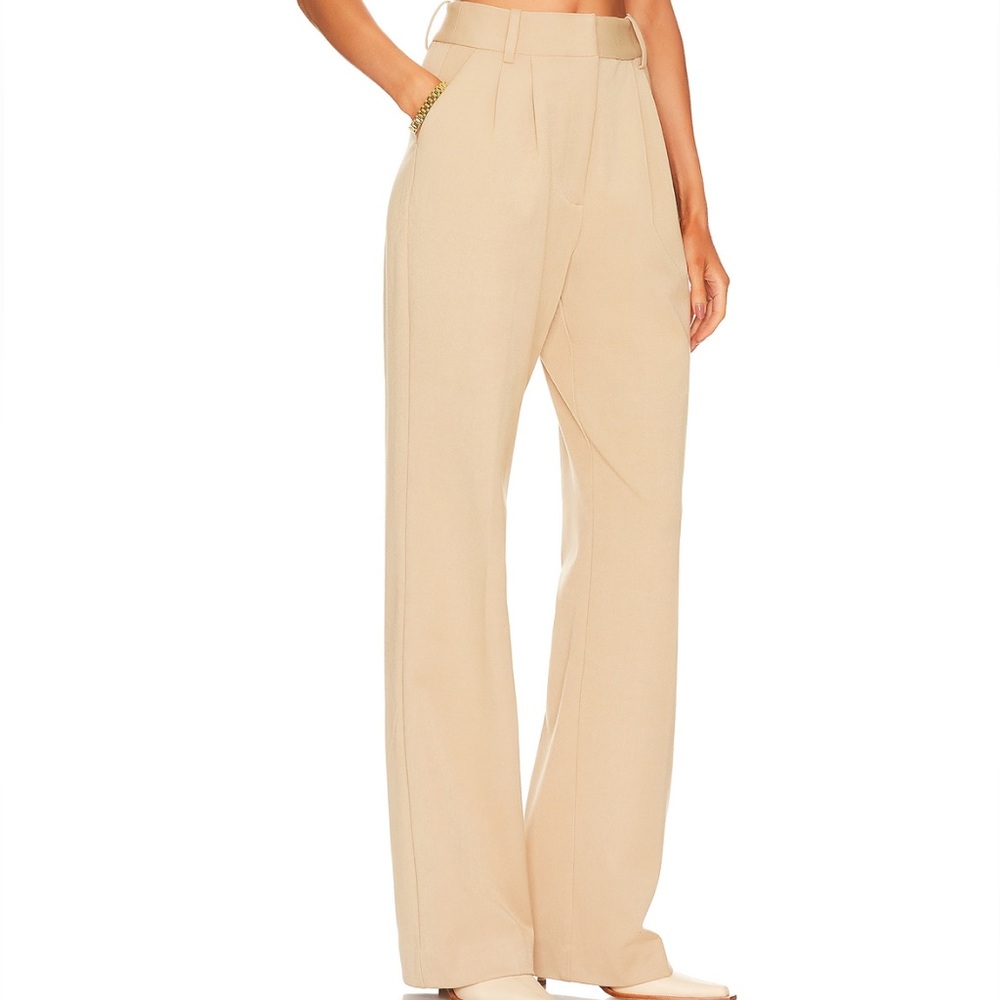 Favorite Daughter “The Favorite Pant” Revolve Elegant Beige High-Waisted Pants - Picture 2 of 6